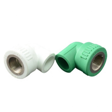 Plastic plumbing materials green ppr pipe 90-degree female elbow(Copper Thread)